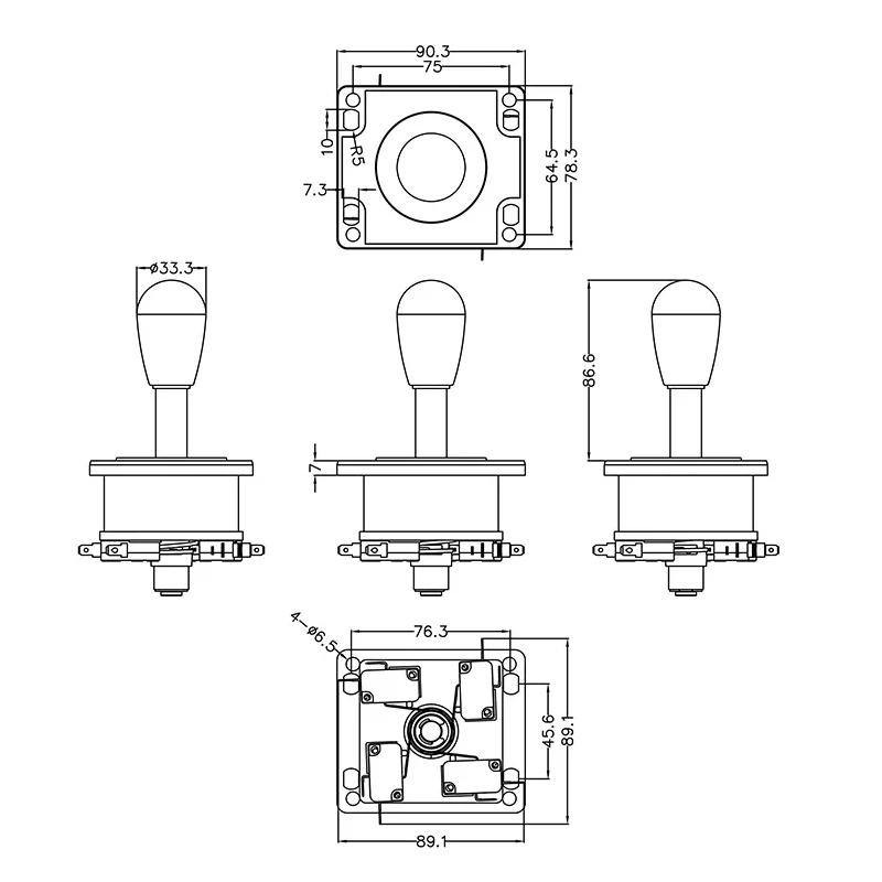 60 шт./коробка хорошее качество джойстик Baolian Acrade игровые аксессуары в