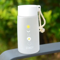 large capacity water bottle with daisy cover for water drinks transparent milk juice simple cup birthday gift