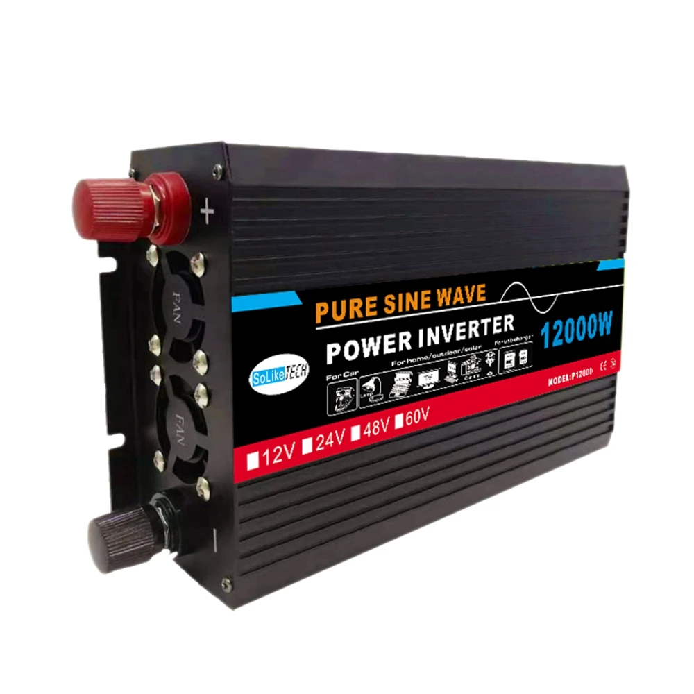 

12000W Pure Sine Wave Inverter 24V to AC110V Voltage Transformer Power Converter Solar Inverter LED Display(24V)