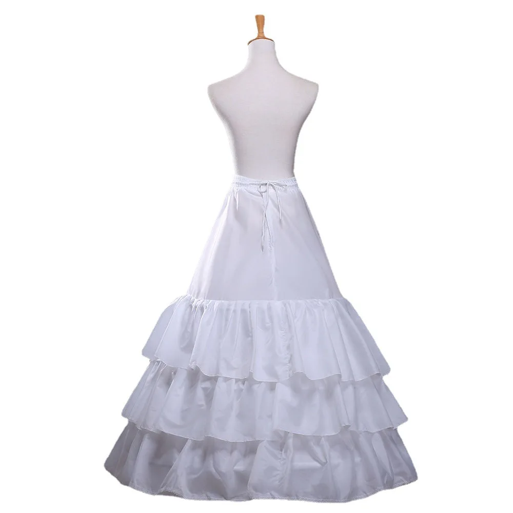 

Girls Crinoline Petticoat 2 Hoops Skirt 3 Ruffles Layers Ball Gown Half Slips Underskirt for Wedding Bridal Dress