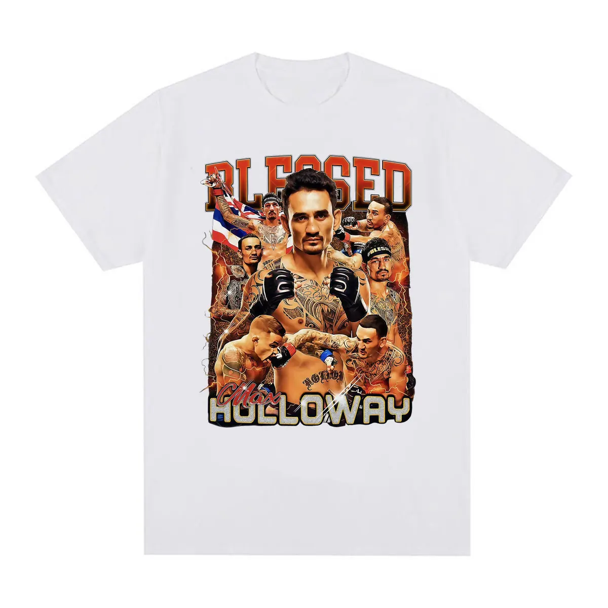 Футболка Max Holloway Blessed Era Fan Gift для мужчин и женщин, винтажная, с графическим принтом, высокое качество, 100% хлопок (art.: 3920dbead853b) - 3920dbead853b