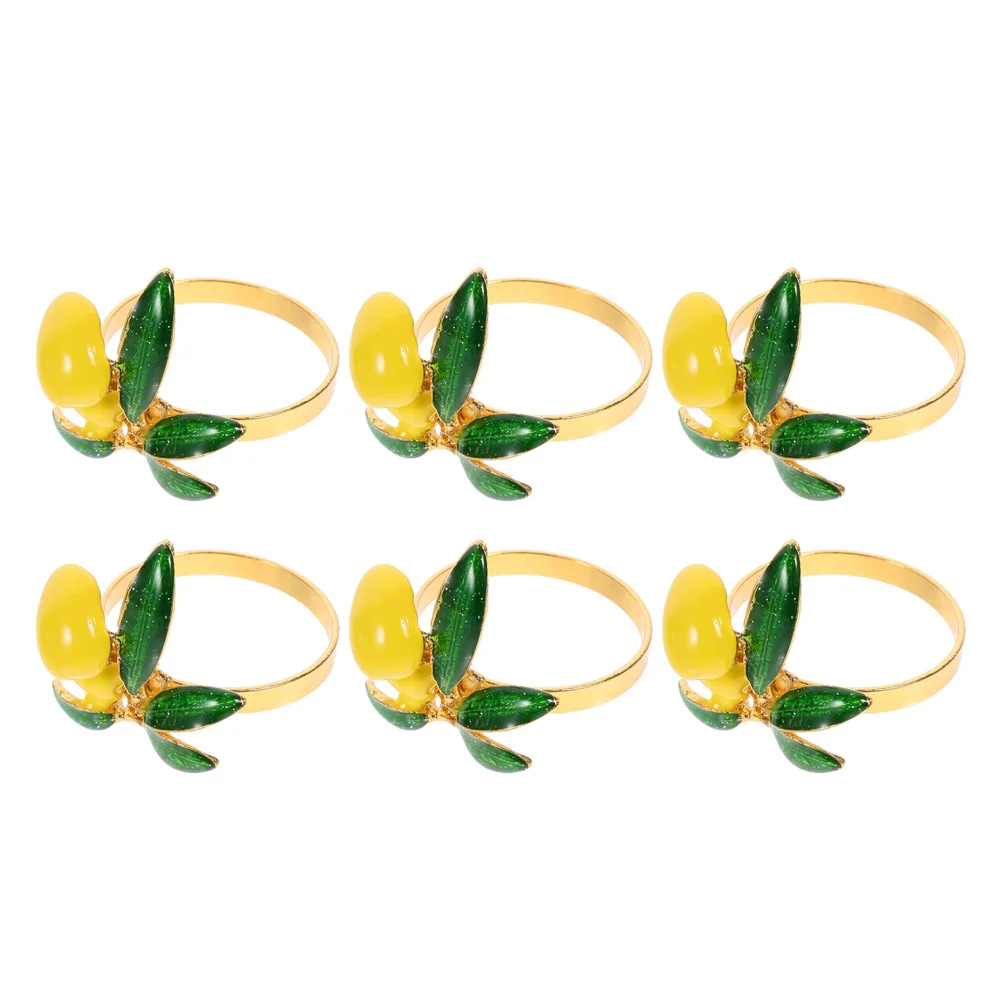 

Napkin Holder Rings Ring Lemon Metal Party Buckles Holders Farmhouse Wedding Holding Serviette Decorative Buckle Dinner Hawaiian