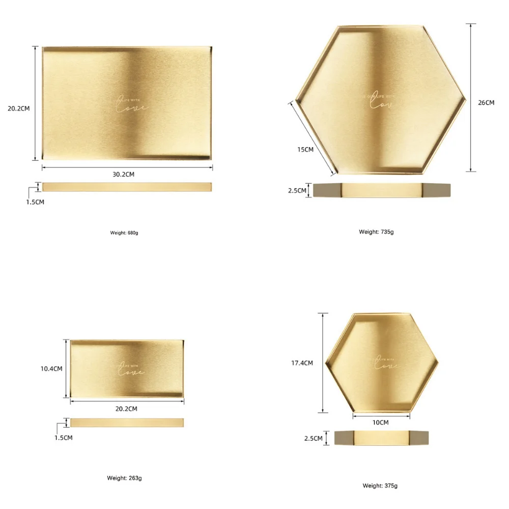 Лоток для хранения органайзер Золотой декоративный лоток роскошная тарелка