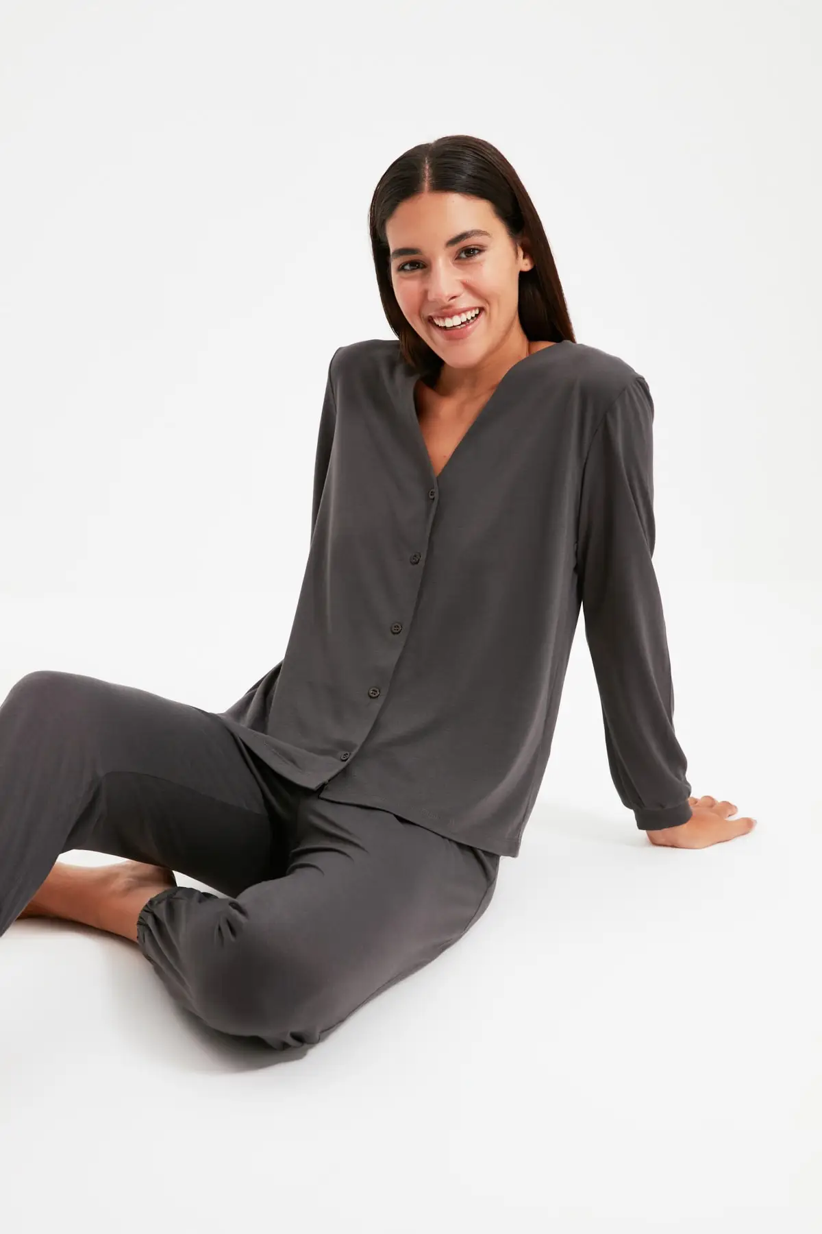 

Anthracite Knitted Pajamas Set