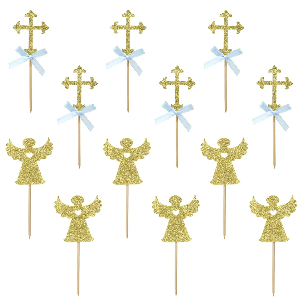 

Dessert Toppers Cross Cupcake Toppers Fruit Picks Cake Picks Cupcake Picks Easter Toppers for Cupcakes