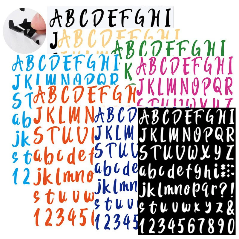 

1 Sheet Cartoon Colorful Alphanumeric Sticker Numbers Cute Handbook Letter Stickers Self-Adhesive Vinyl Alphabet Number Sticker