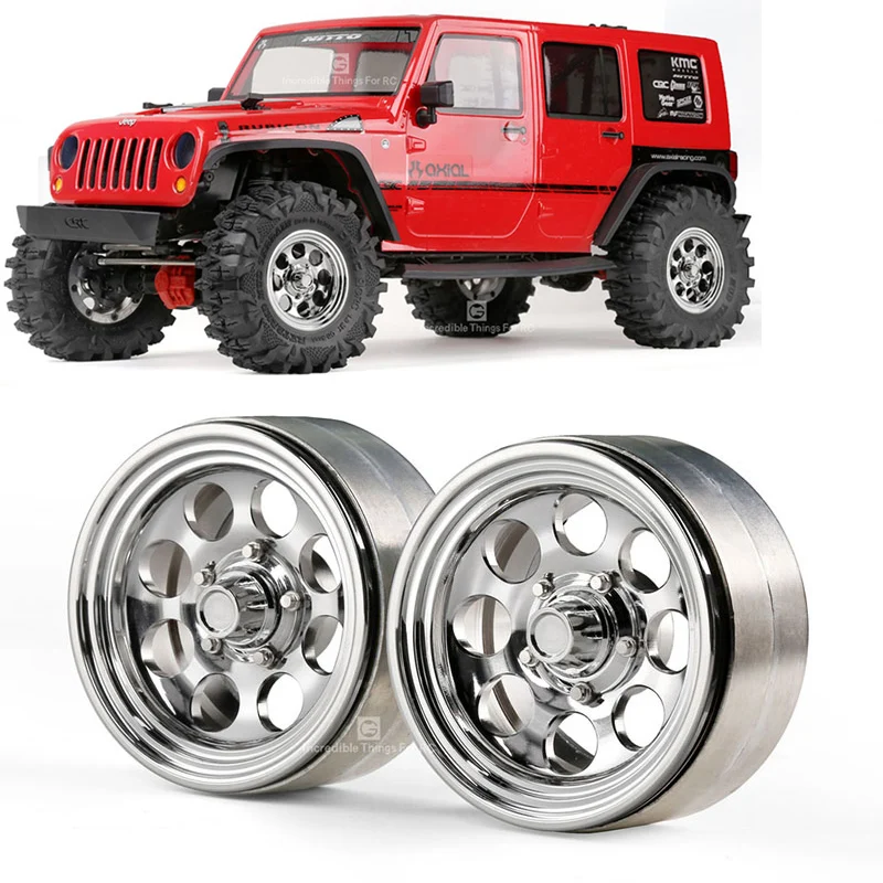 

1Pair 1.9 Inch Metal Wheel Hub Electroplating Rim for 1/10 RC Crawler Car Traxxas TRX4 Defender AXIAL SCX10 RC4WD D90 Jeep TRX6