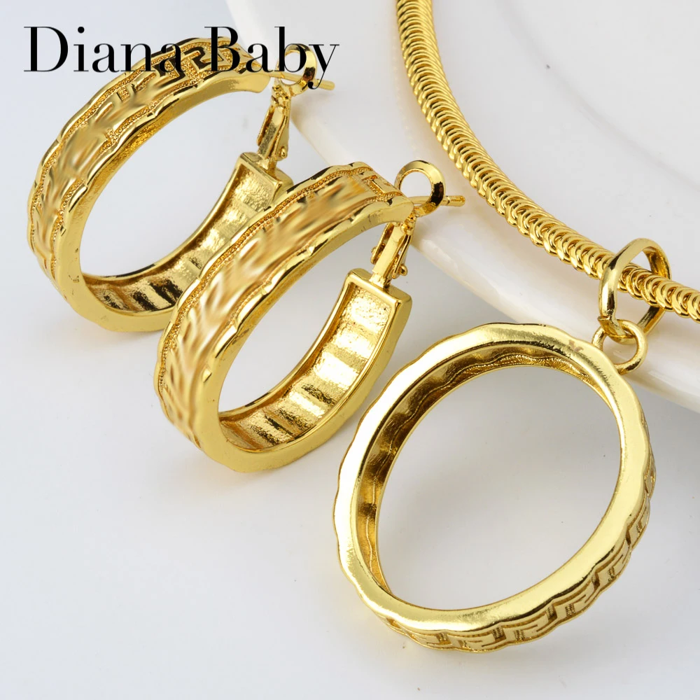 

Diana Baby Jewelry Classic Simple Egg Shape Earrings Pendent Necklace Sets For Women Wedding Party Anniversary Gifts Trendy