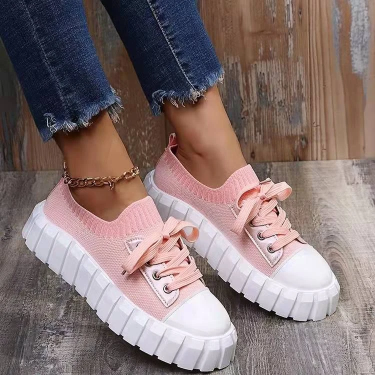 

2022 White Platform Sneakers Casual Shoes Women Fashion Dad Shoes Thick Sole Spring Black Chunky Sneakers Female Vulcanize Shoes