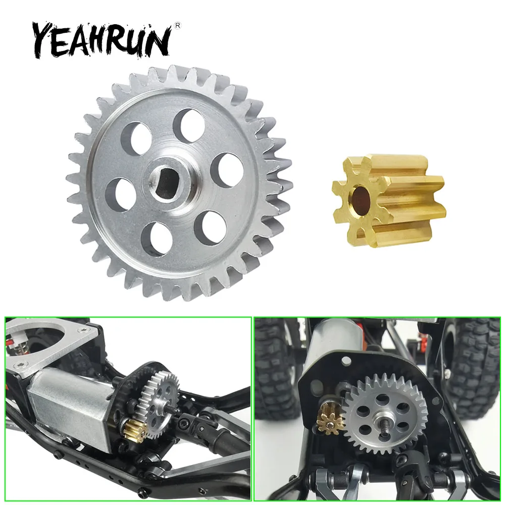 

YEAHRUN 0.5 Module 8T&32T Metal Gearbox Gear Set for Axial SCX24 Deadbolt Wrangler Gladiator Bronco 1/24 RC Crawler Car Truck
