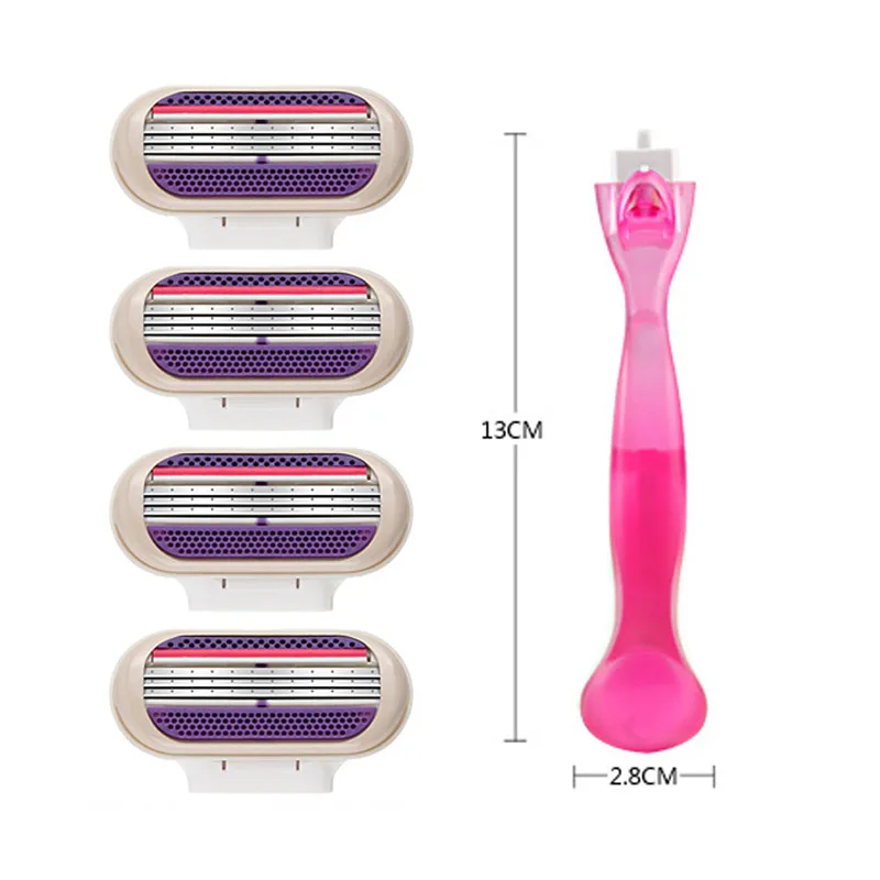 

Safety Manual Razor Three-layer Replaceable Blade Shaver Handle Universal Women Armpit Leg Bikini Hair Portable Hair Shaver