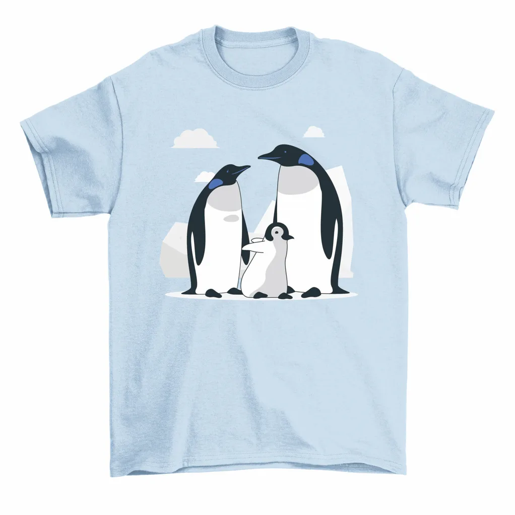 Футболка с длинным или коротким рукавом изображением семьи пингвинов
