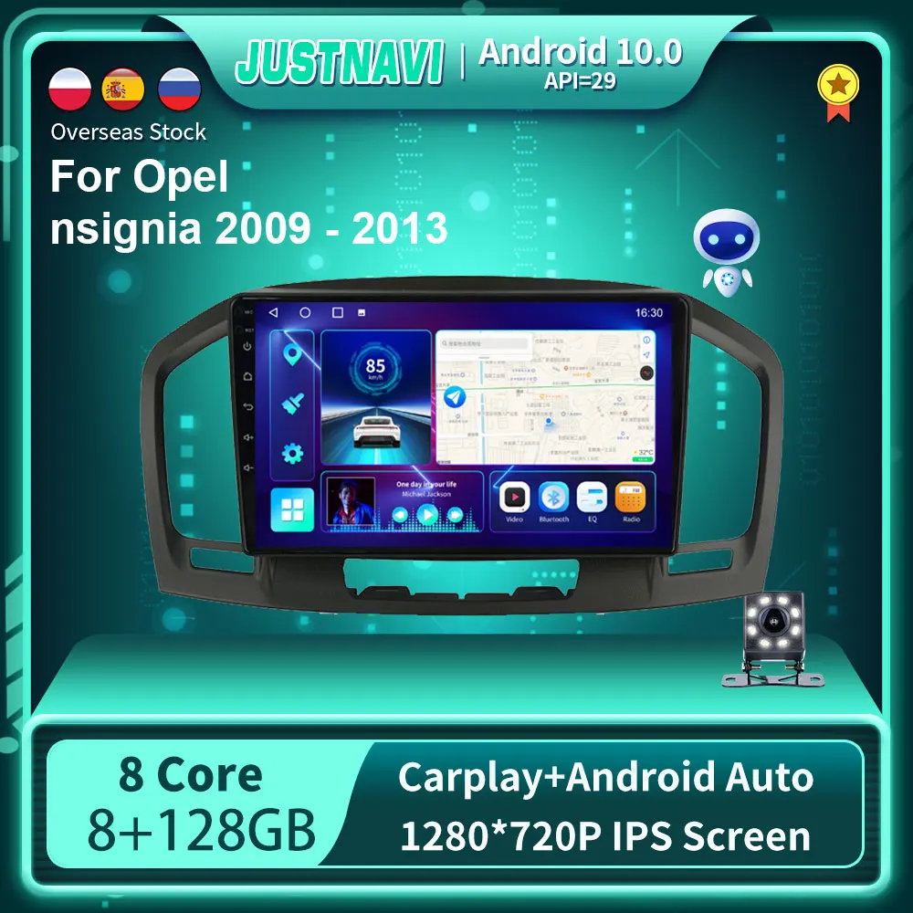 

JUSTNAVI QT10 Android 10.0 2 din Radio Car Multimedia Autoradio For Opel Insignia 2009 - 2013 CarPlay 4G GPS RDS HD Recorder DVD