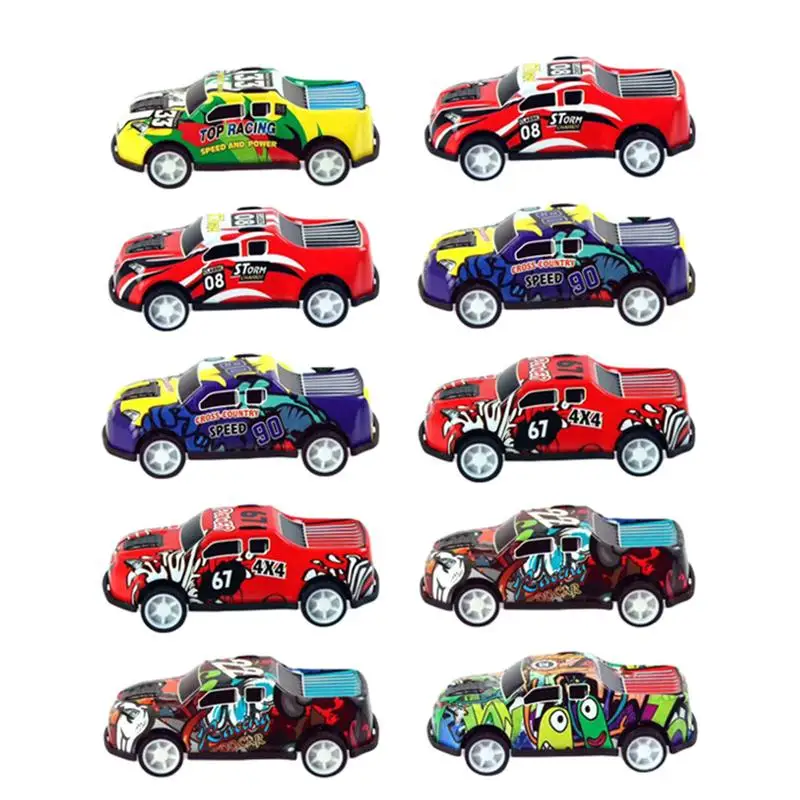 

Pull Back Racers 10pcs Race Car Toy Portable Pull Back Car Child Party Favors Portable Smooth Creative Pull Back Vehicle Set