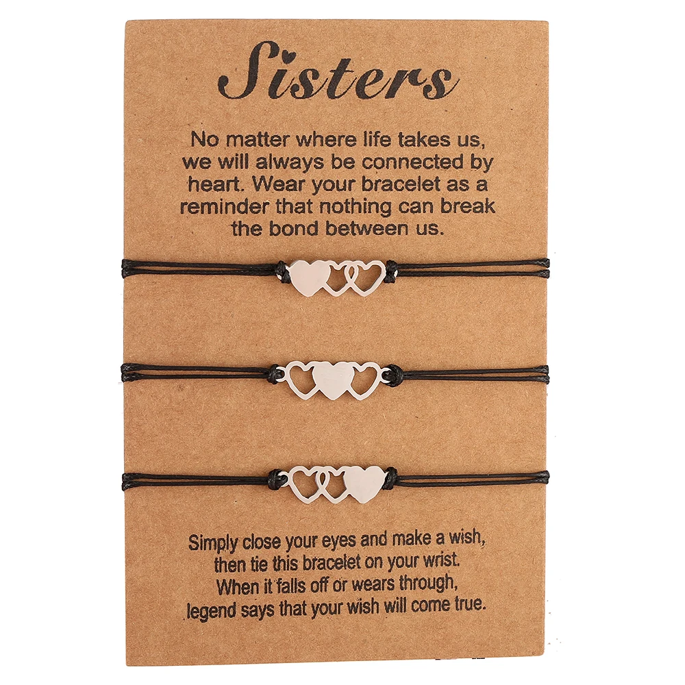 

Matching Heart Distance Bracelets Friendship Gift for Sisters Best Friends Bestie Girls Women