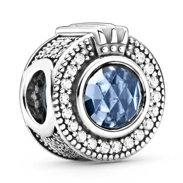 Pandora Rotterdam-Perles en argent regardé 925 pour bracelet, breloque étoile brillante, flocon de neige bleu, arc-en-ciel, mot d'amour, bijoux à bricoler soi-même