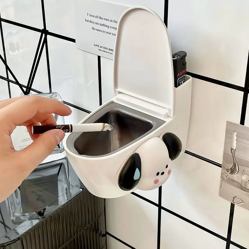 

Creative Wall Mounted Toilet Ashtray for Home Use, Personalized and Cute Toilet, Bathroom, Living Room, Covered Ashtray
