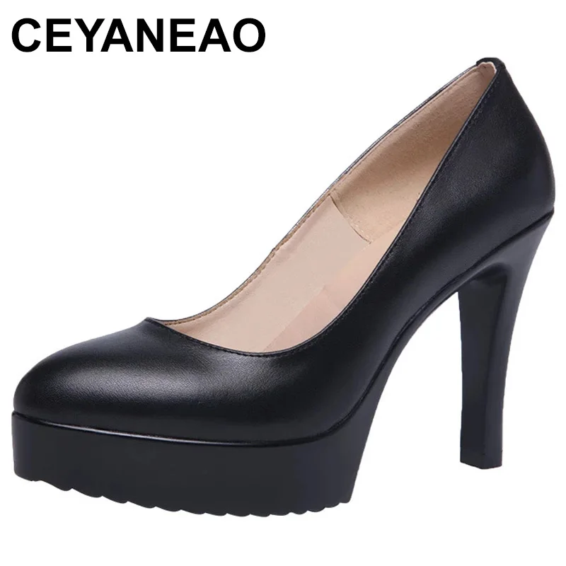 

Small Size 32-43 Formal Court Stilettos High Heels Shoes Women 2023 Shallow Soft Leather Platform Pumps for Wedding Model Party