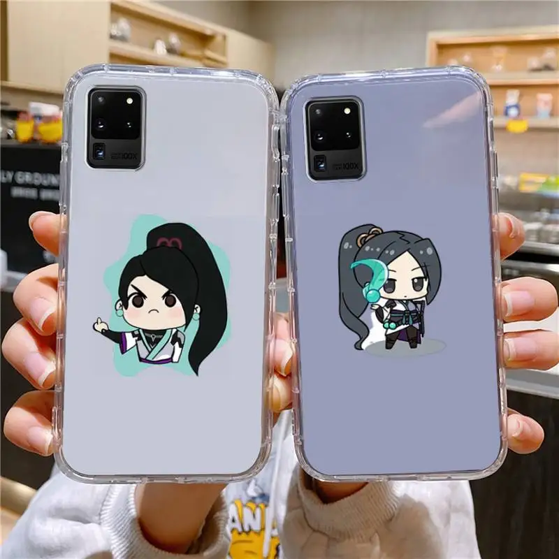 

Cute Cartoon Valorant Phone Case For Samsung Galaxy S10 S10e A70 Edge S22 S23 Plus Ultra Note10 Transparent Cove