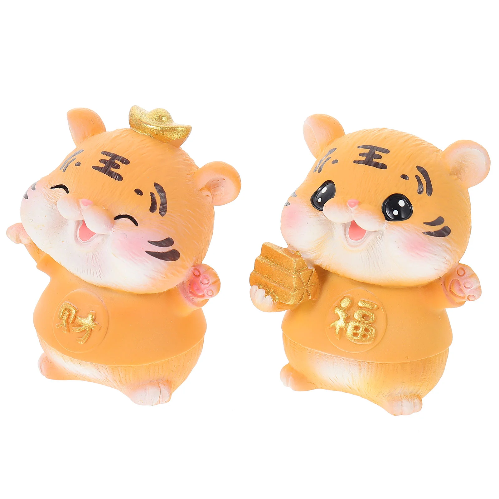 

2pcs Resin Figurine Statue 2022 Chinese New Year Decor Housewarming Gift Office Home Decor