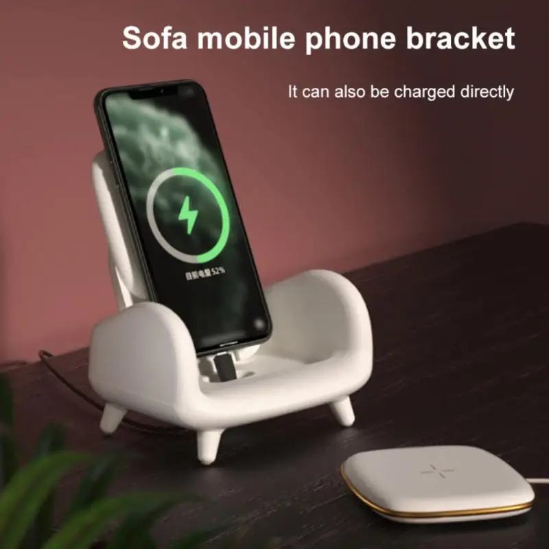 

Sofa Wireless Charging Two-in-one Desktop 15W Wireless Magnetic Fast Charging Mobile Phone Bracket Wireless Charger For Iphone