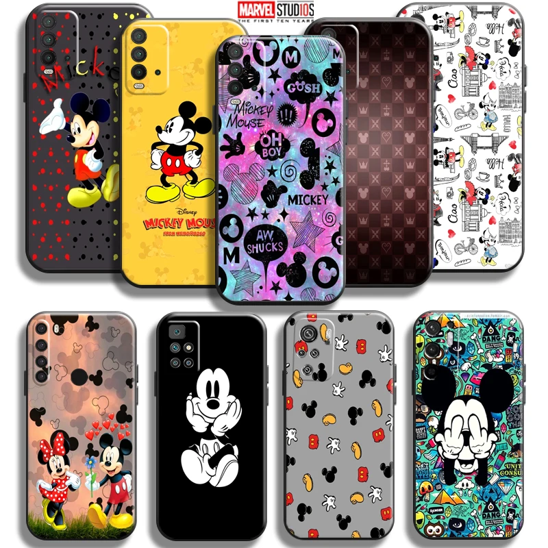 

Mickey Minnie Mouse For Xiaomi Redmi Note 10 5G 10S 10T 9 9S 9T 8 8T Pro Redmi 10 9 9AT 9T 9C 8 8A Phone Case Liquid Silicon