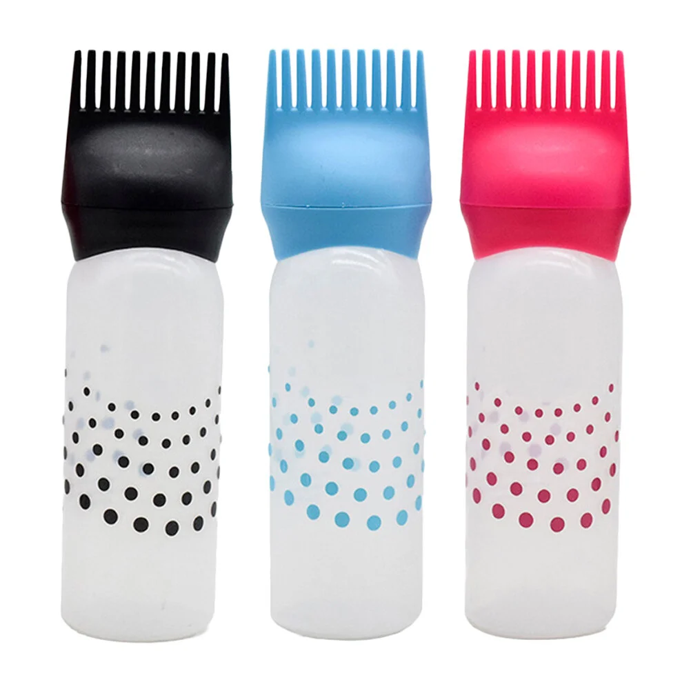 

3 PCS Applicator Brush Salon Hair Dye Bottle Oil Shampoo Oiling Refillable Container Scalp