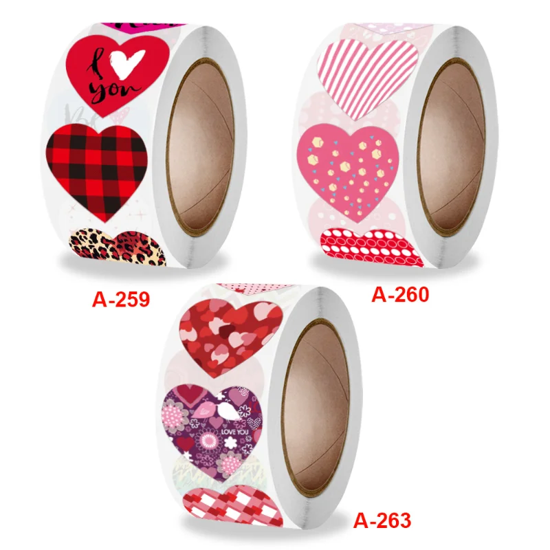 

2500 Pieces Valentine's Day Heart-shaped Love Sticker Gift Wedding Commercial Decoration Sticker Label