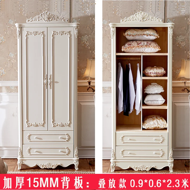 

Шкаф в европейском стиле с двумя дверцами и тремя дверцами, для спальни, из массива дерева, маленький индивидуальный гардероб, однодверный, ...