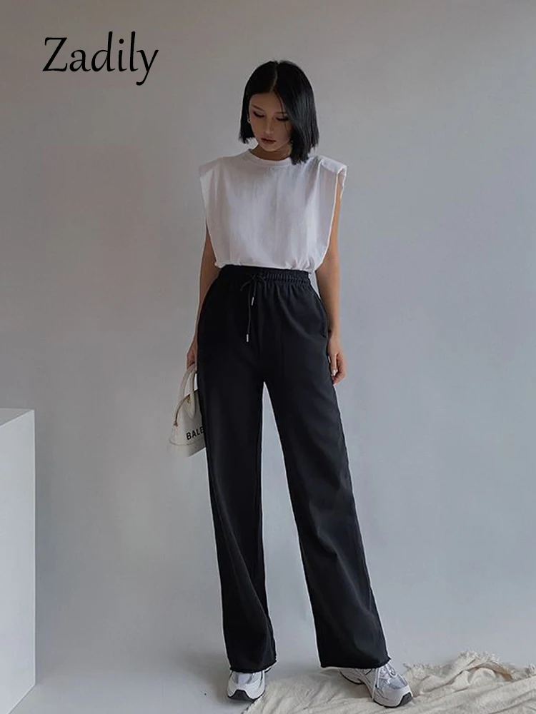 100% хлопок белая женская Футболка с рукавами минималистичные плечевые накладки