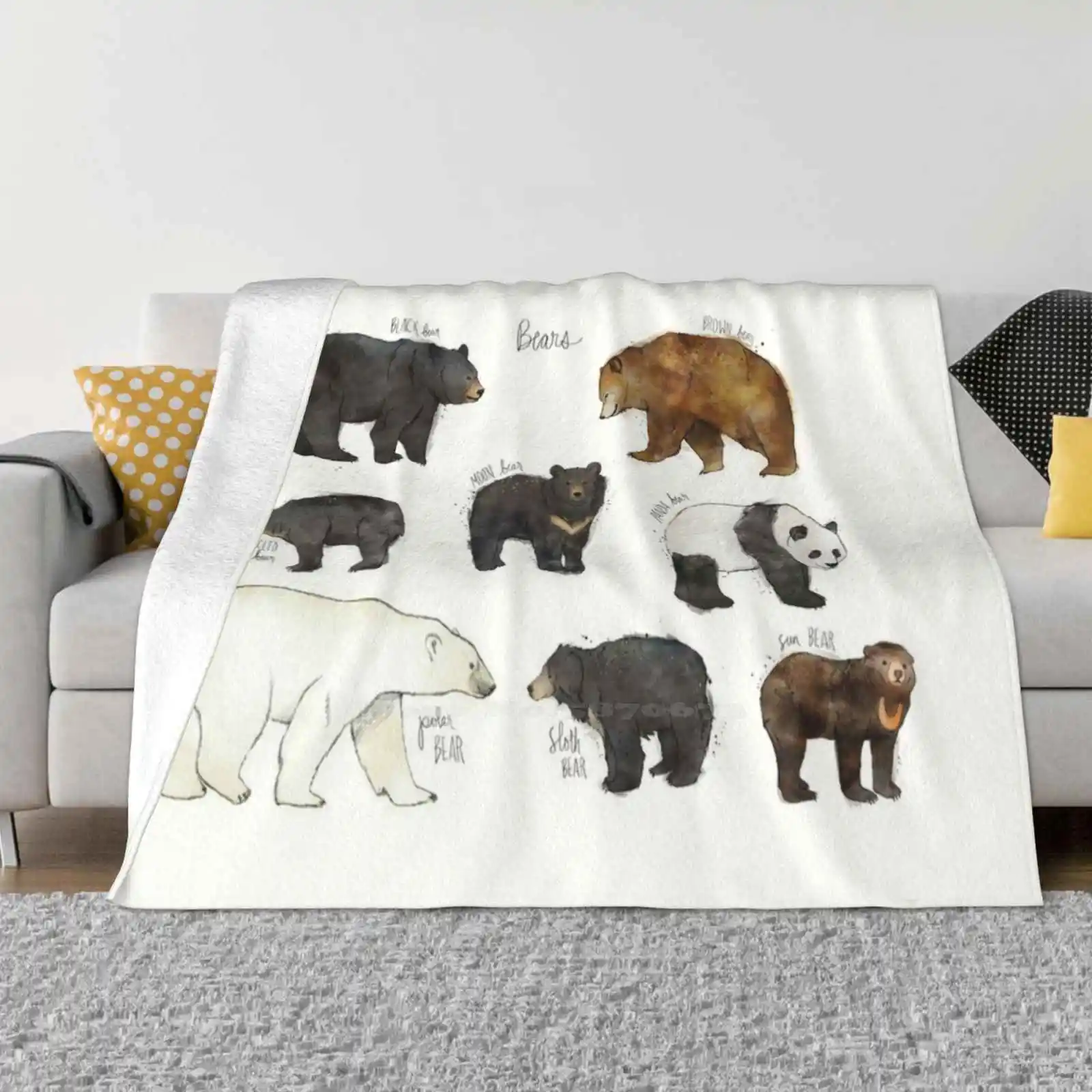 

Одеяло с мишками мягкое теплое дорожное портативное одеяло, медведи, природные животные, дикая природа, дикая природа, фауна, лесной, лесное существо, солнце