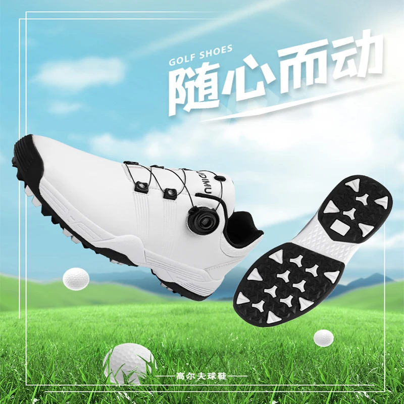 

2022 New Men Golf Shoes Autumn Top Quality Stable Support Genuine Leather Fashion Lightweigh Soft Unisex Sport Shoe Size 36-46