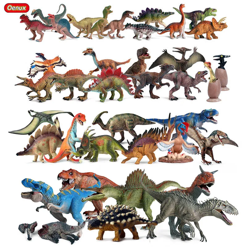 

Oenux Dinosaurs World Park Action Figures Jurassic Indominus Rex Pterosaur Stegosaurus Animals Model PVC Collection Kid Toy Gift