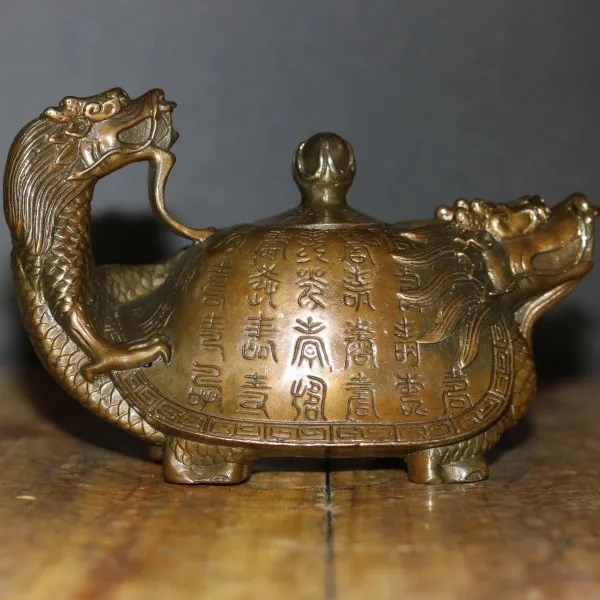 Игровой с бронзовым медным чайником чистая медь медный чайник Baishou dragon черепаха