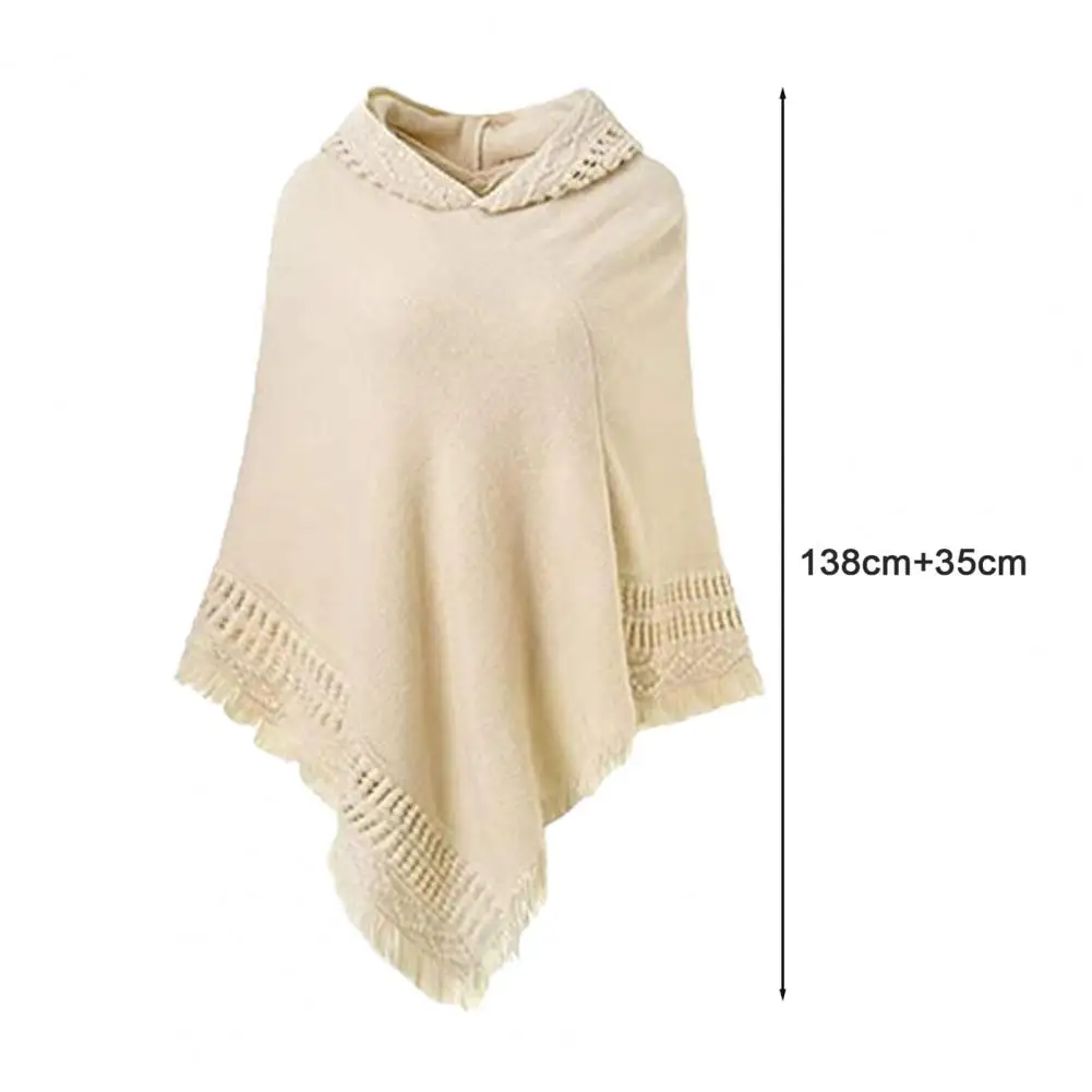 Пуловер с шалью уютная куртка капюшоном и кисточками пуловер шаль для женщин
