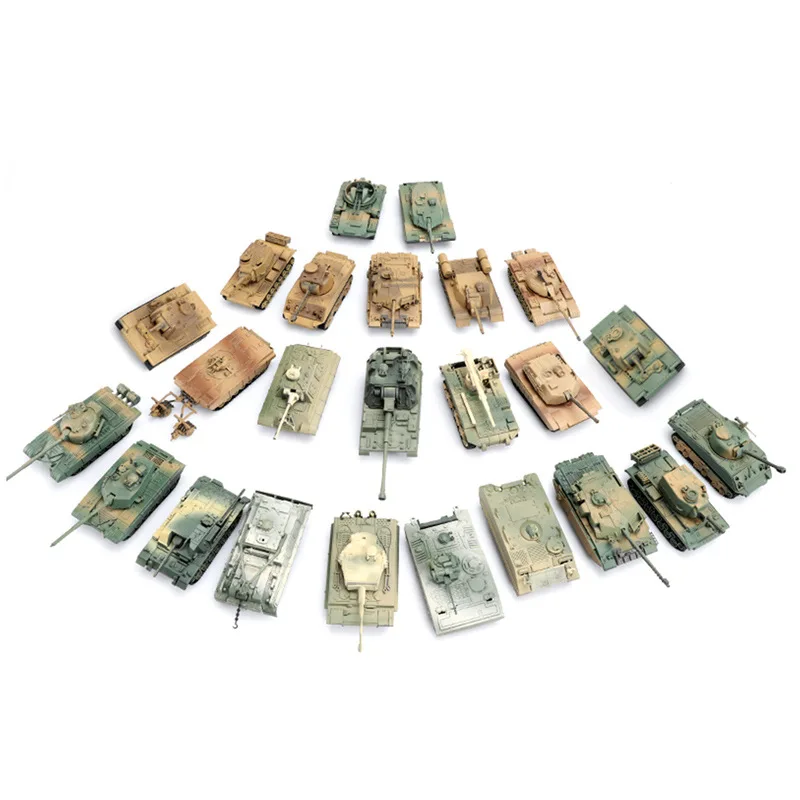 1/72 Assembled Model Tank German Tiger-Type Maintenance Panther M1A2 Merkawa Leopard 2A5 6 Models |