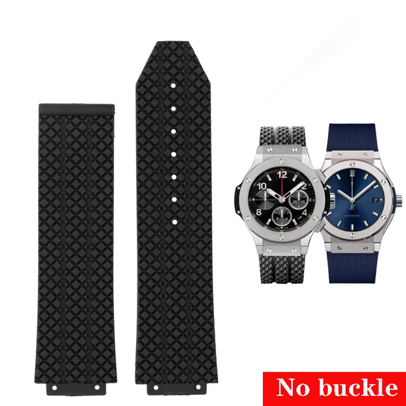 

Ремешок силиконовый для мужских часов HUBLOT, водонепроницаемый браслет с цепочкой для большого взрыва, 26 х19 мм