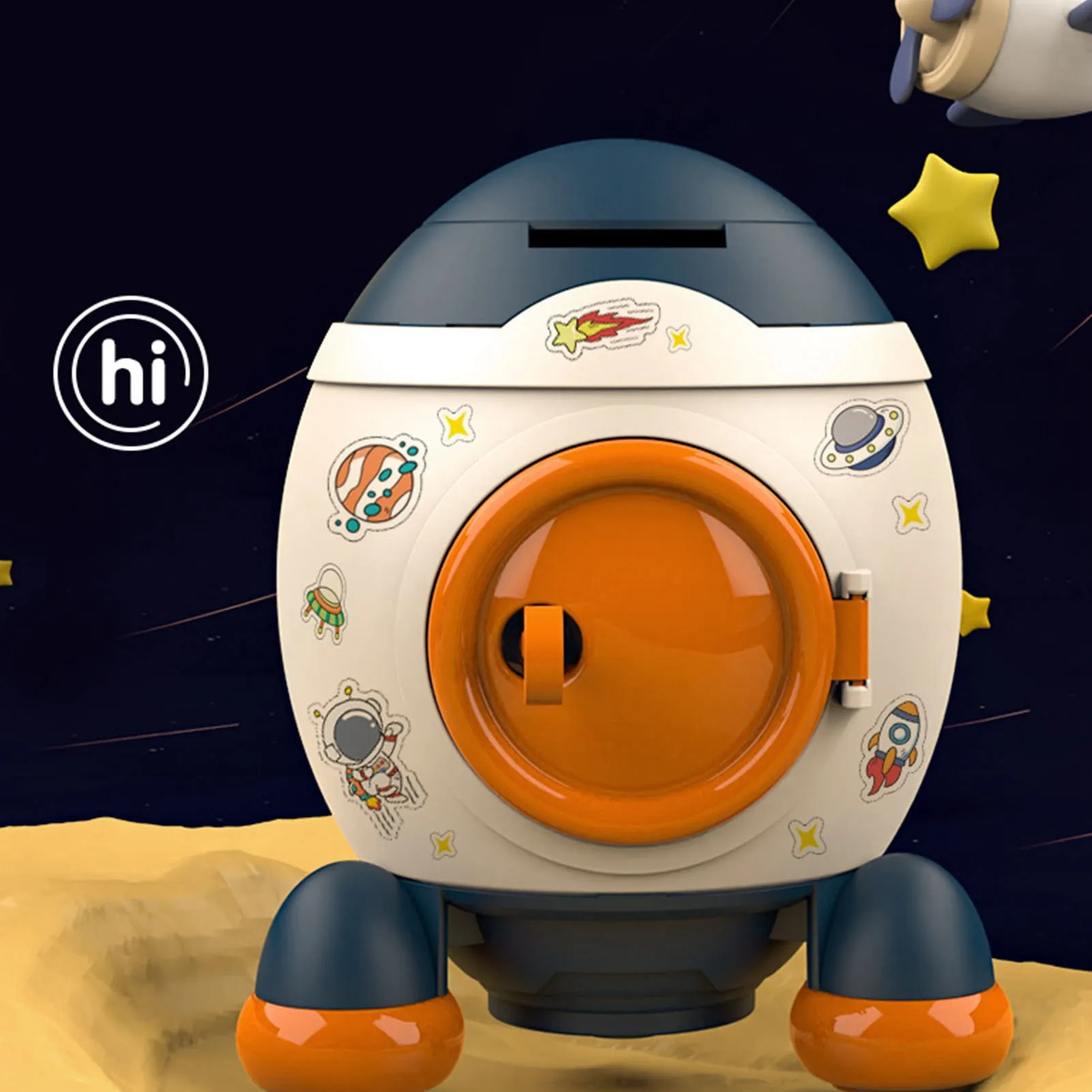 ZK20 мультяшный стиль космическая ракета копилка банка для экономии денег подарок