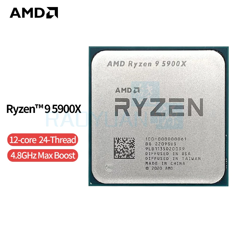 

Процессор AMD Ryzen 9 5900X R9 5900X 3,7 ГГц двенадцатиядерный 24-поточный процессор 7 нм L3 = 64M 100-000000061 разъем AM4 без вентилятора
