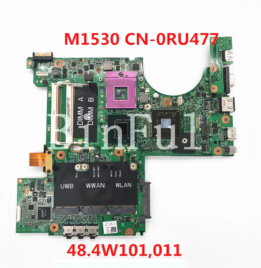 CN-0RU477 0RU477 RU477 Mainboard For DELL XPS M1530 Laptop Motherboard PM965 48.4W101.031 G84-601-A2 256M DDR2 100% Full Tested