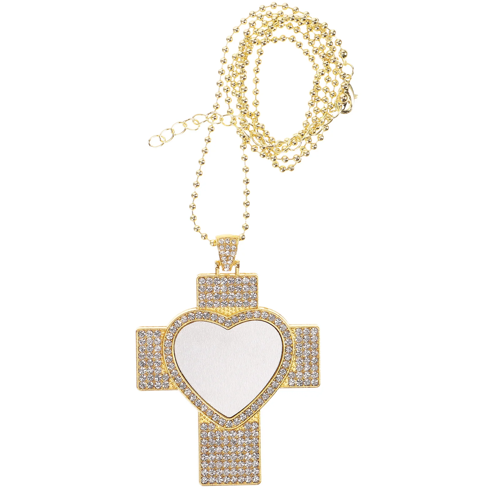 

Cross Pendant Necklace Blank Charm Necklaces Men Sublimation Heat Transfer Rhinestone Rhinestones For Women
