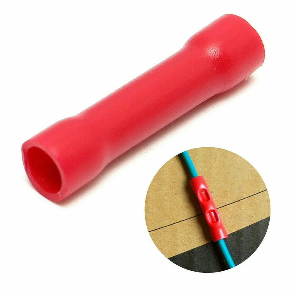 200x прямой стыковой терминал соединения проводов обжимной изолированный медный