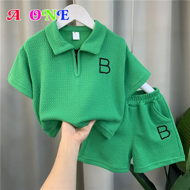 

summer fashion boys t-shirt set clothes baby tee clothing t-shirt +shorts 2 pcs set clothess casual party children clothing 2-12