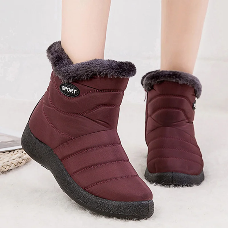 Women Boots Waterproof Snow Boots Female Plush Winter Boots Women Warm Ankle Botas Mujer Winter Shoes Woman Plus Size 43