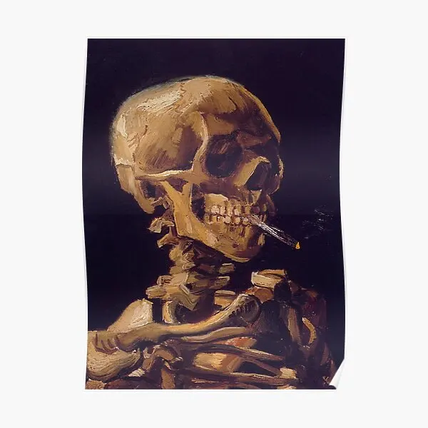 

Винсент Ван Гог с черепом и горящим плакатом роспись настенное украшение искусство современный декор винтажная забавная комната без рамки