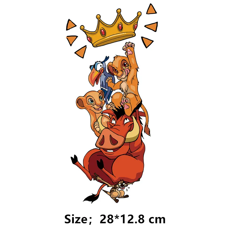 Львиный Король Симба Аниме Пластыри на Одежде Термонаклейки Патчи Друзья ТВ-шоу Фьюзибл.