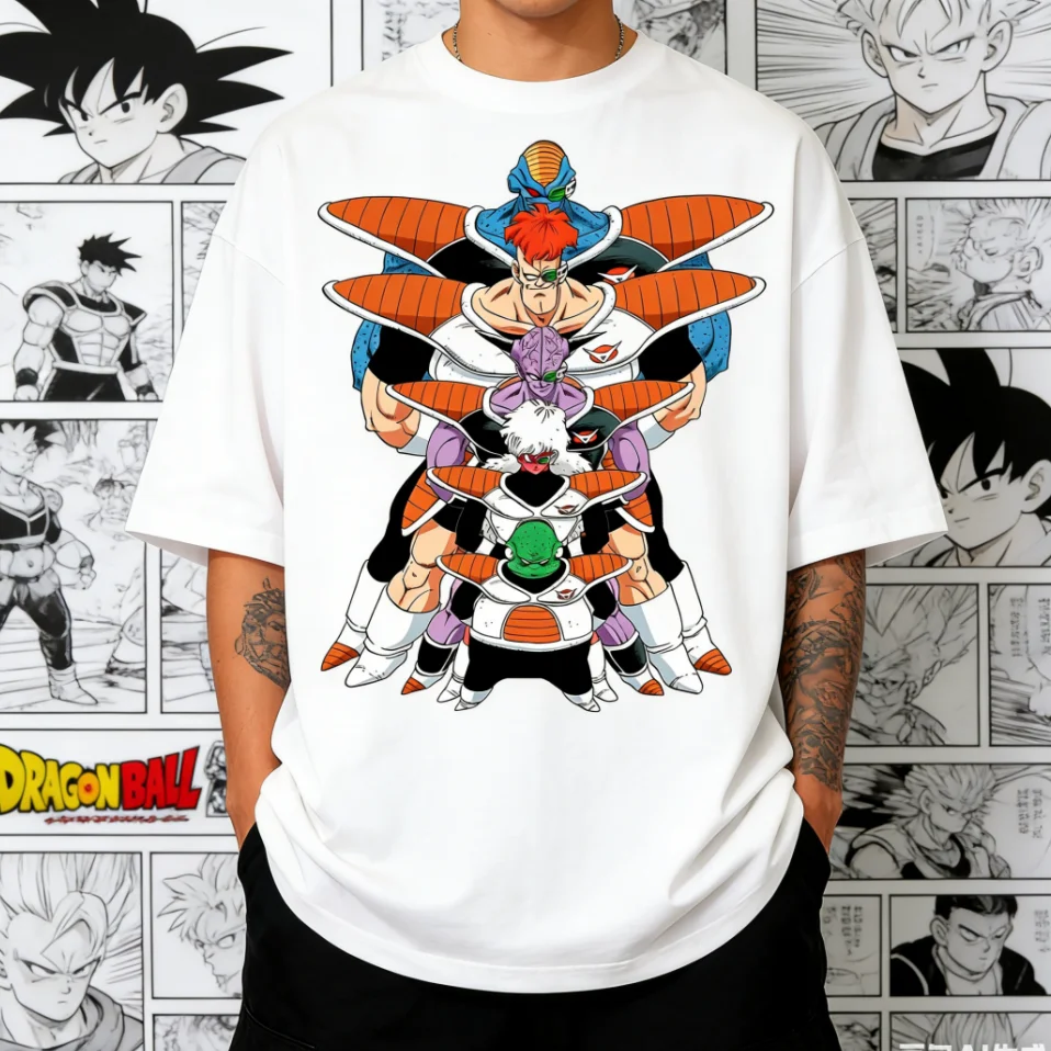 Фото Футболка Dragon Ball Ginyu Force, японская уличная одежда, винтажный повседневный топ в стиле Харадзюку, мужская, женская, детская футболка с аниме-графикой №2