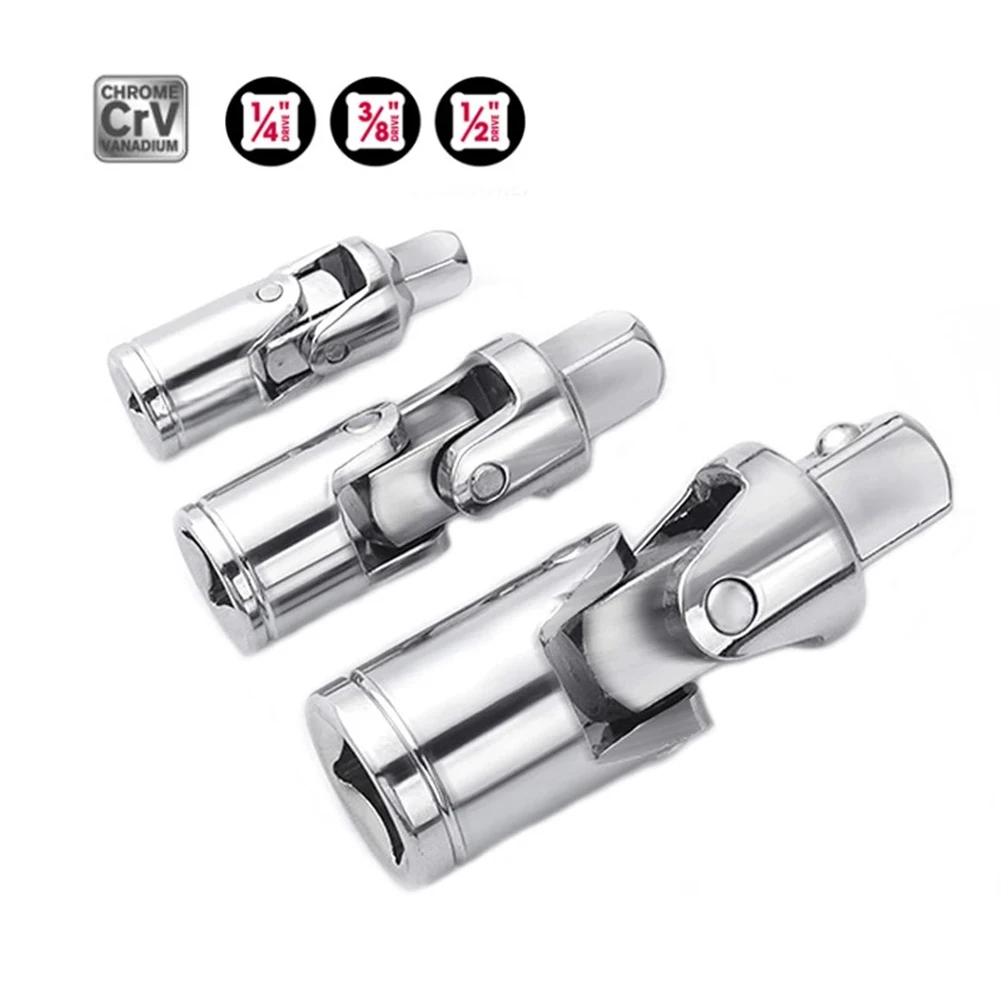 

1/2 3/8 1/4 Universal Joint Socket Adapter 6pcs Manual Pneumatic Extension Bar Chrome Vanadium Steel