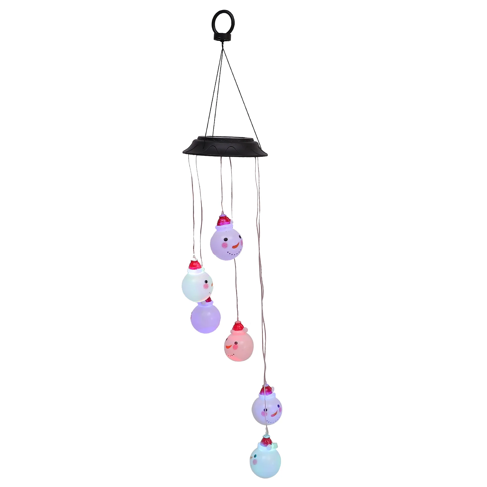 

1Pc Solar Wind Chime Christmas Snowman LED Light Outdoor Solar Powered Lamp