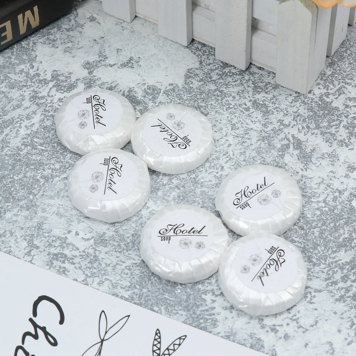 

150PCS/Set Hotel Disposable Soap Hotel Bath Round Small Shape Soap Disposable Toiletries(White)